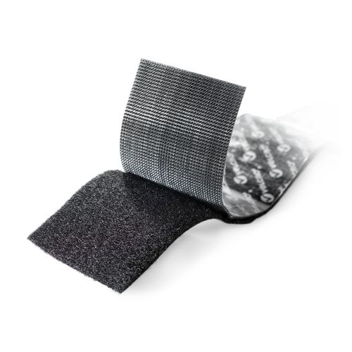 Velcro Fastener Stick On Heavy Duty Hook & Loop Tape 50x100mm Black Pack 2
