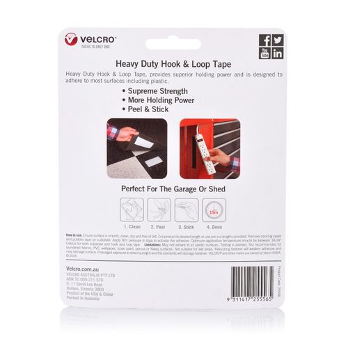 Velcro Fastener Heavy Duty Hook & Loop Tape 25mm x 1M