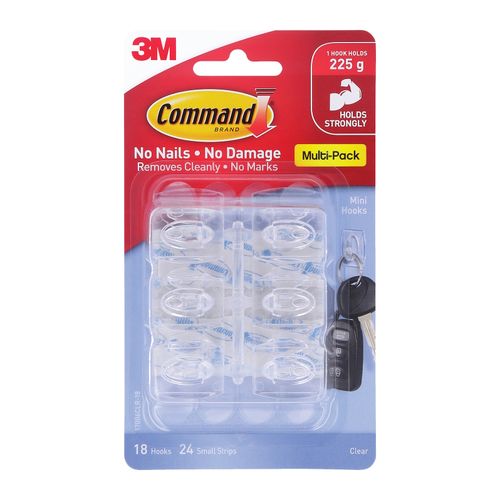Command Hooks 17006CLR-VP Mini Hooks Clear Value Pack 18