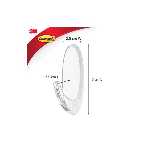 Command 17091CLR Medium Clear Hooks Pack 2