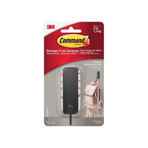 Command 17034MB Medium Metal Hook Matte Black