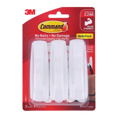 Command Hooks 17003VP Large Value Pack 3