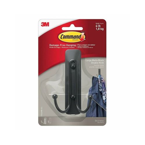 Command 17036MB Large Metal Double Hook Matte Black