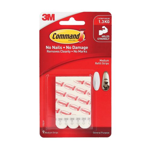 Command 17021P Medium Refill Strips Pack 9