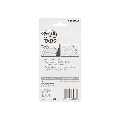 Post-It Easy Dispenser Tabs Red Aqua Lime Yellow 25 x 38mm 100 Tabs