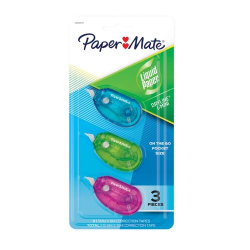 Liquid Paper Dryline Correction Tape I-mini Pack 3