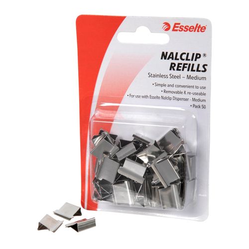Esselte Nalclip Refills Medium Pack 50 Steel