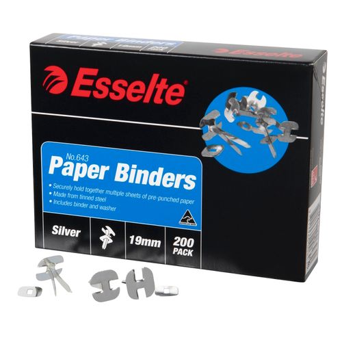 Esselte Paper Binders 19mm Box 200