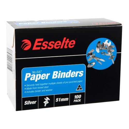 Esselte Paper Binders 51mm Box 100