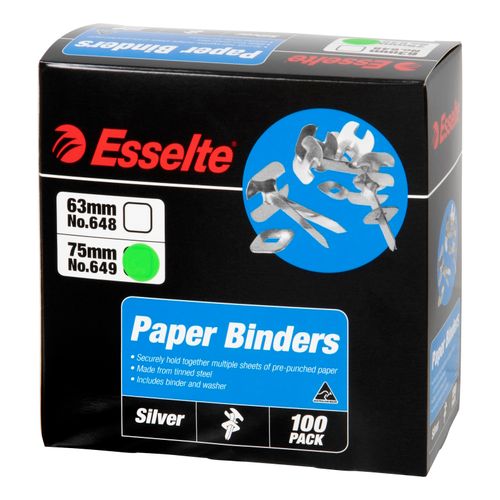 Esselte Paper Binders 75mm Box 100