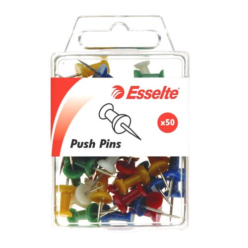 Esselte Push Pins Assorted Pack 50