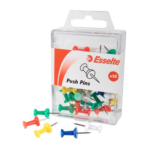 Esselte Push Pins Assorted Pack 50