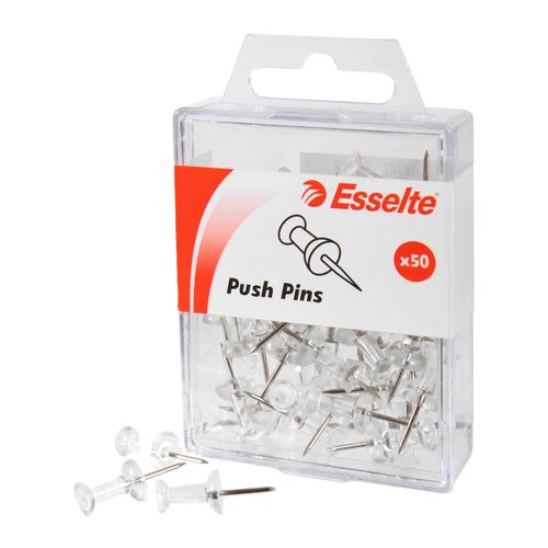 Esselte Push Pins Clear Pack 50