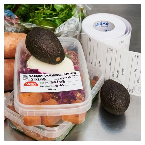 Avery Food Rotation Shelf Life Label Removable Adhesive Rectangle Black ...