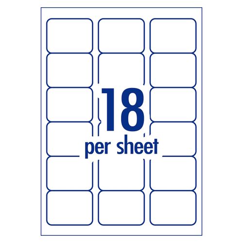 Avery 18Up AveryEco Laser Inkjet Address Labels 100 Sheets (959002/L7161/J8161)