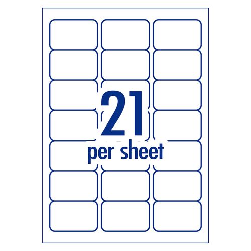 Avery 21Up AveryEco Laser Inkjet Labels 50 Sheets (936097/J8160/L7160)