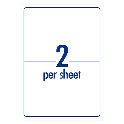 Avery 2Up AveryEco Laser Inkjet Labels 50 Sheets (936086/J8168/L7168)