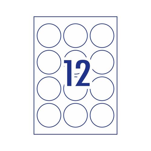 Avery 12Up Round Heavy Duty Labels 10 Sheets (959196/L7589)