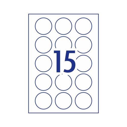 Avery 15Up Round Heavy Duty Labels 10 Sheets (959197/L4779)