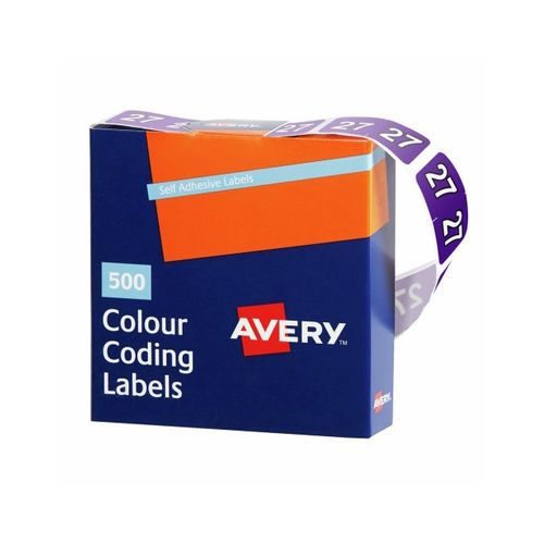 Avery 27 Lateral File Year Side Tab Label Pack 500