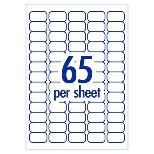 Avery 65Up AveryEco Laser Inkjet Address Labels 100 Sheets (959071/L7651/J8651)