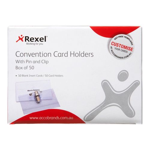 Rexel ID Convention Cardholder With Pin And Clip Box 50