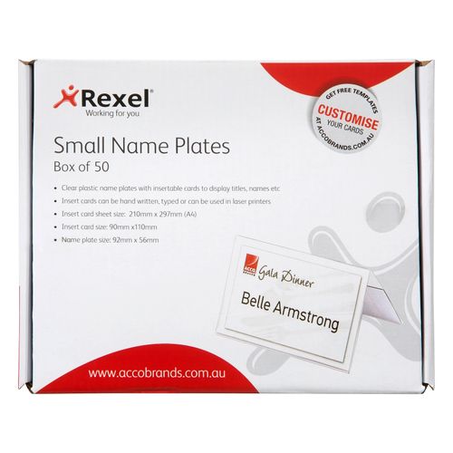 Rexel ID Small Name Plates Box 50 92x56mm