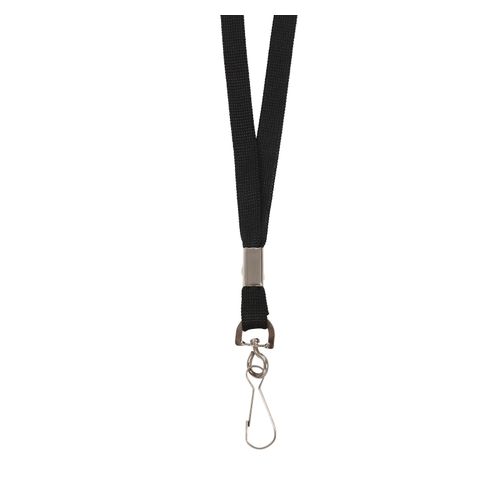 Rexel ID Flat Style Lanyards With Swivel Clip Pack 10 Black
