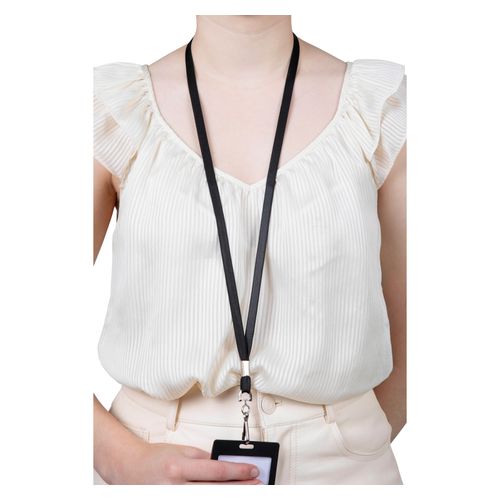 Rexel ID Flat Style Lanyards With Swivel Clip Pack 10 Black