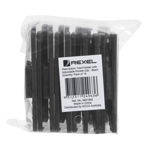 Rexel ID Security Rigid Card Holder With Adjustable Pack 10