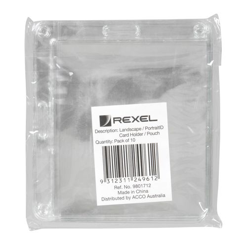 Rexel ID Card Holder Portrait/Landscape 105x90mm Pack 10