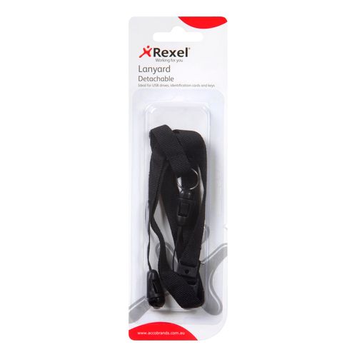 Rexel ID Usb Landyard Black Pack 10
