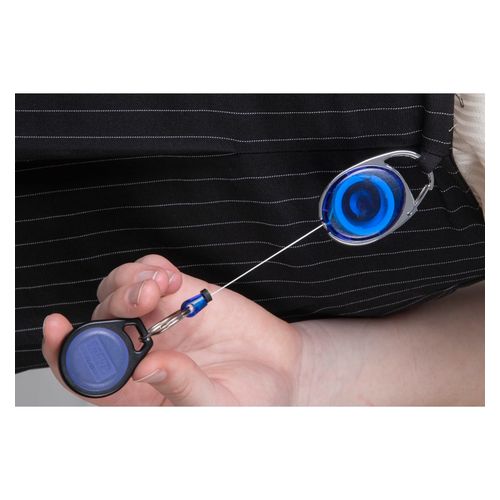 Rexel ID Retractable Snap Lock Key Holders Blue