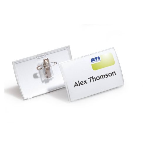 Durable Click Fold Name Badge With Combi Clip Box 25