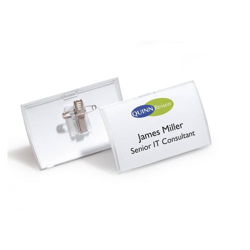 Durable Click Fold Name Badge With Combi Clip Box 25