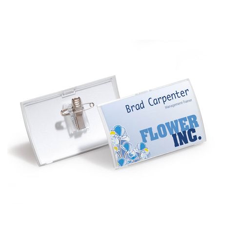 Durable Click Fold Name Badge With Combi Clip Box 25