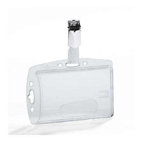 Durable Durable Acrylic Security Pass Holder With Rotating Clip Box 25