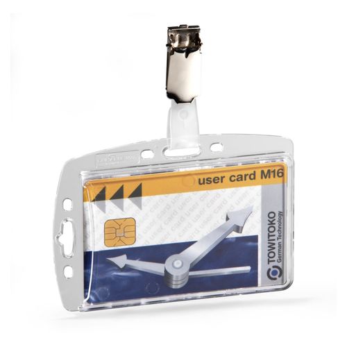 Durable Durable Acrylic Security Pass Holder With Rotating Clip Box 25