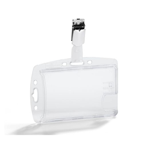 Durable Durable Acrylic Security Pass Holder Duo With Rotating Clip Box 25
