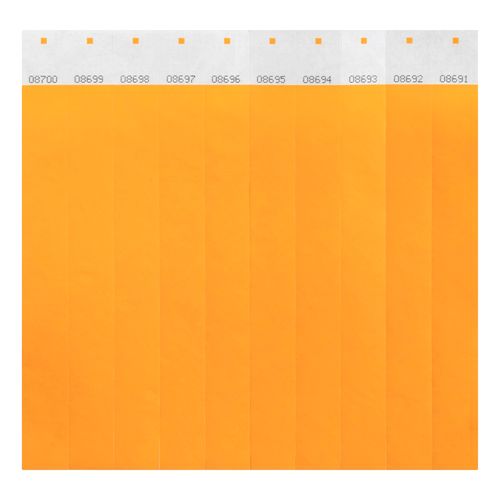 Rexel ID Serial Number Wrist Bands Fluoro Orange Pack 100