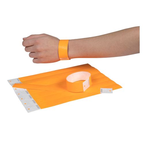 Rexel ID Serial Number Wrist Bands Fluoro Orange Pack 100