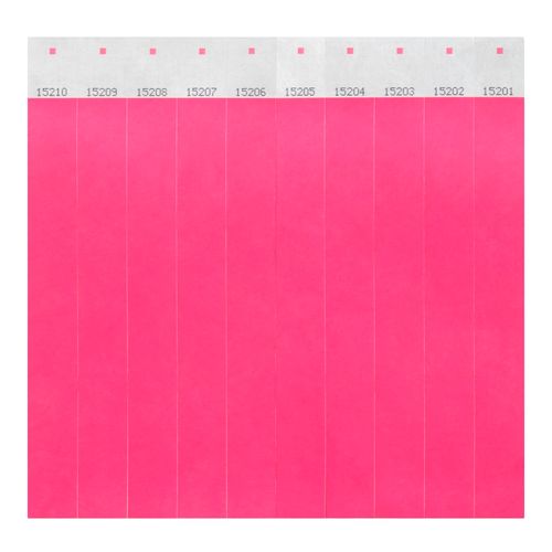 Rexel ID Serial Number Wrist Bands Fluoro Pink Pack 100