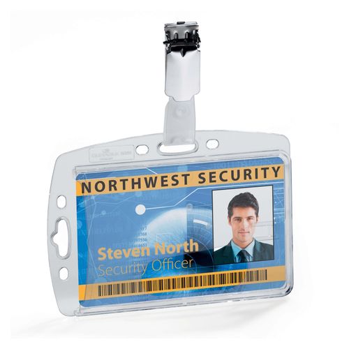 Durable ID Product Card Holder Acrylic With Clip Pack 10