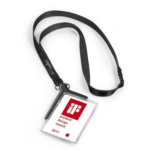 Durable ID Product Deluxe Card Holder With Charcoal Lanyard Pack 10