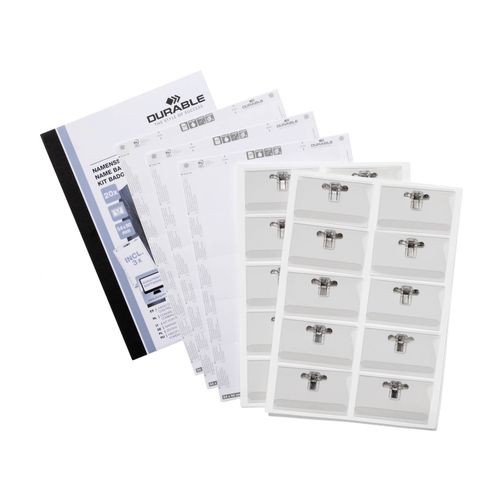 Durable ID Product Name Badge Combi Clip + Inserts 54X90mm Pack 20