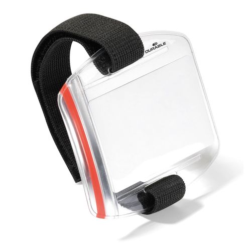 Durable ID Product Name Badge With Black Arm Band Pack 10