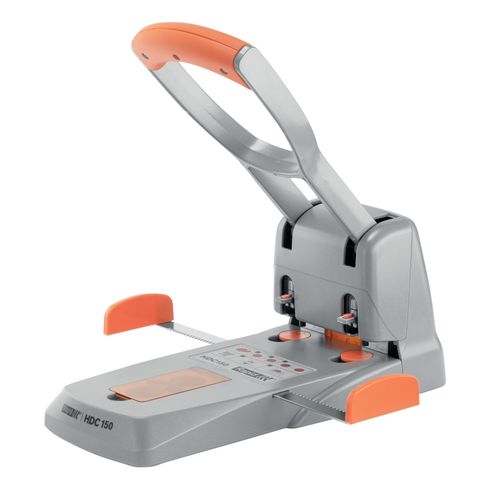 Rapid Hole Punch HDC150 2 Hole Heavy Duty Silver/Orange
