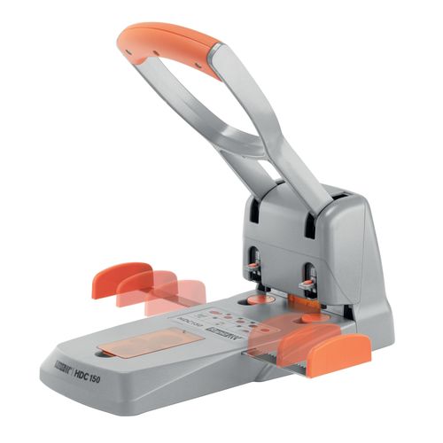 Rapid Hole Punch HDC150 2 Hole Heavy Duty Silver/Orange