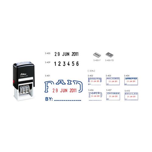 2000 PLUS Heavy Duty Style 2-Color Date Stamp With Received Self Inking Stamp Blue Red Ink 669