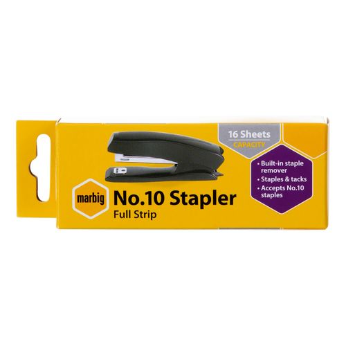 Marbig No. 10 Small Stapler Full Strip 10cm Long ***Takes #10 staples***